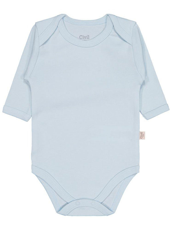 Civil Baby Düz Renkli Uzun Kol 3-9 Ay Çıtçıtlı Badi - Mavi