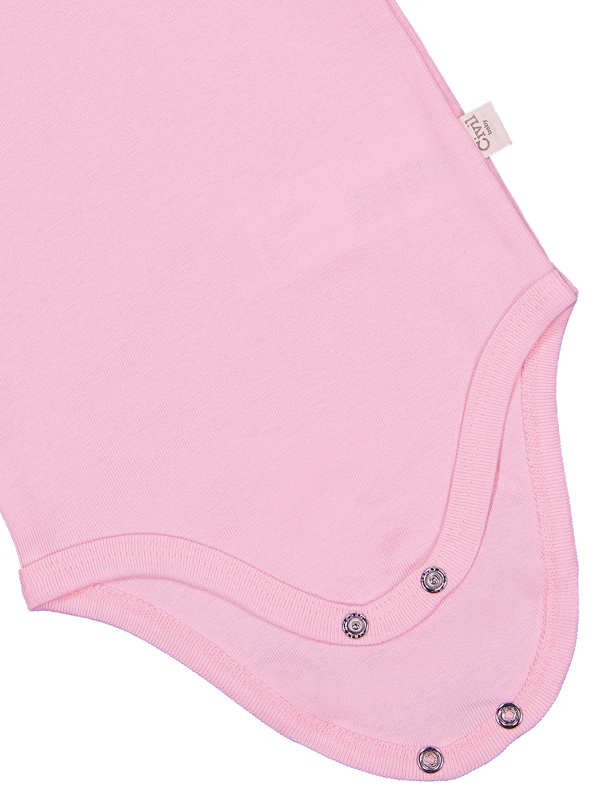 Civil Baby Düz Renkli Uzun Kol 0-1 Ay Çıtçıtlı Badi - Pembe
