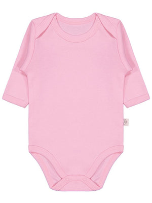 Civil Baby Düz Renkli Uzun Kol 0-1 Ay Çıtçıtlı Badi - Pembe