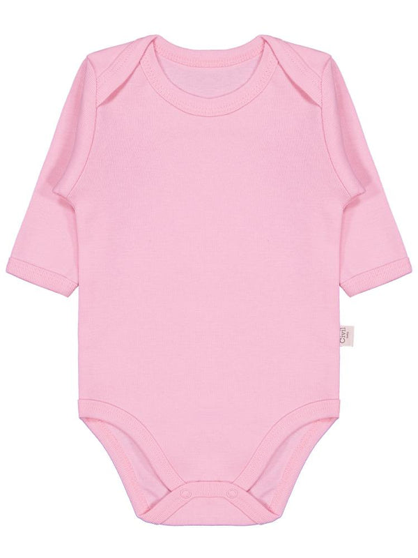 Civil Baby Düz Renkli Uzun Kol 3-9 Ay Çıtçıtlı Badi - Pembe