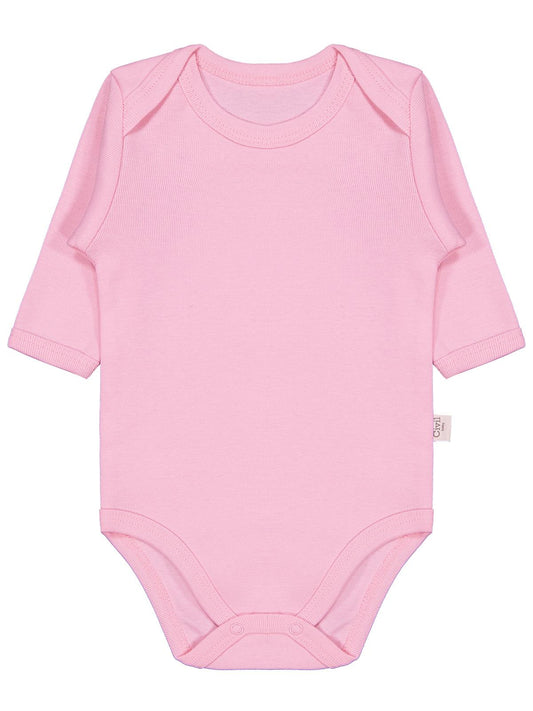 Civil Baby Düz Renkli Uzun Kol  Çıtçıtlı Badi - Pembe