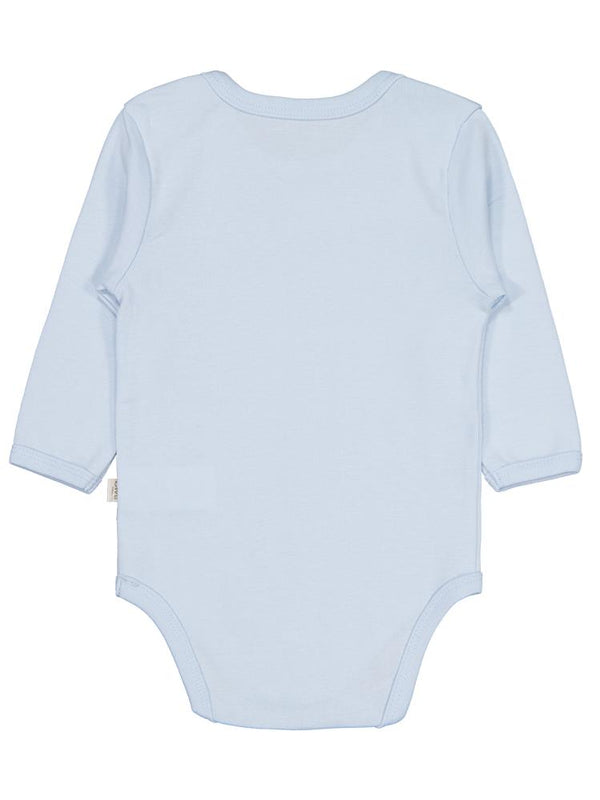 Civil Baby Düz Renkli Uzun Kol 12-36 Ay Çıtçıtlı Badi - Mavi