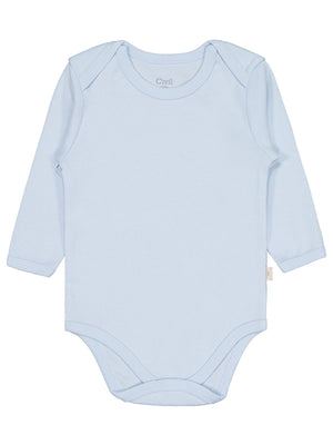 Civil Baby Düz Renkli Uzun Kol 12-36 Ay Çıtçıtlı Badi - Mavi
