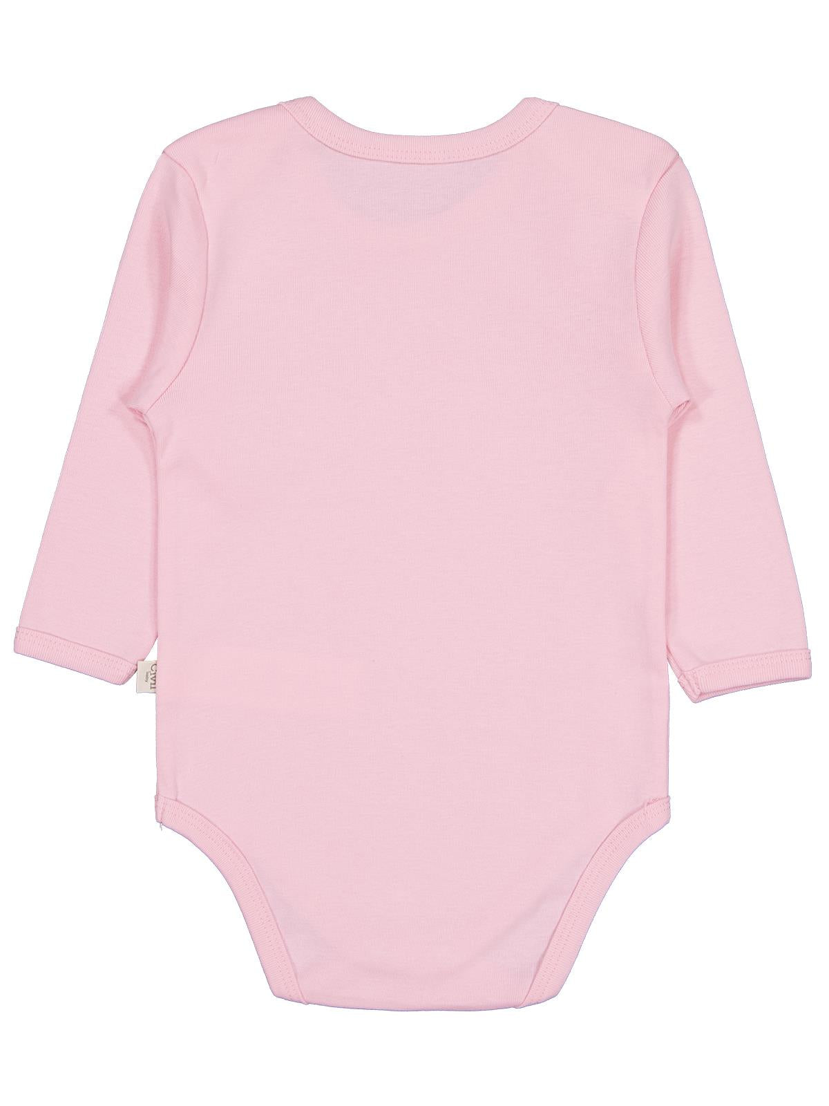 Civil Baby Düz Renkli Uzun Kol 12-36 Ay Çıtçıtlı Badi - Pembe