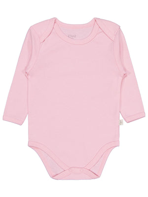 Civil Baby Düz Renkli Uzun Kol 12-36 Ay Çıtçıtlı Badi - Pembe