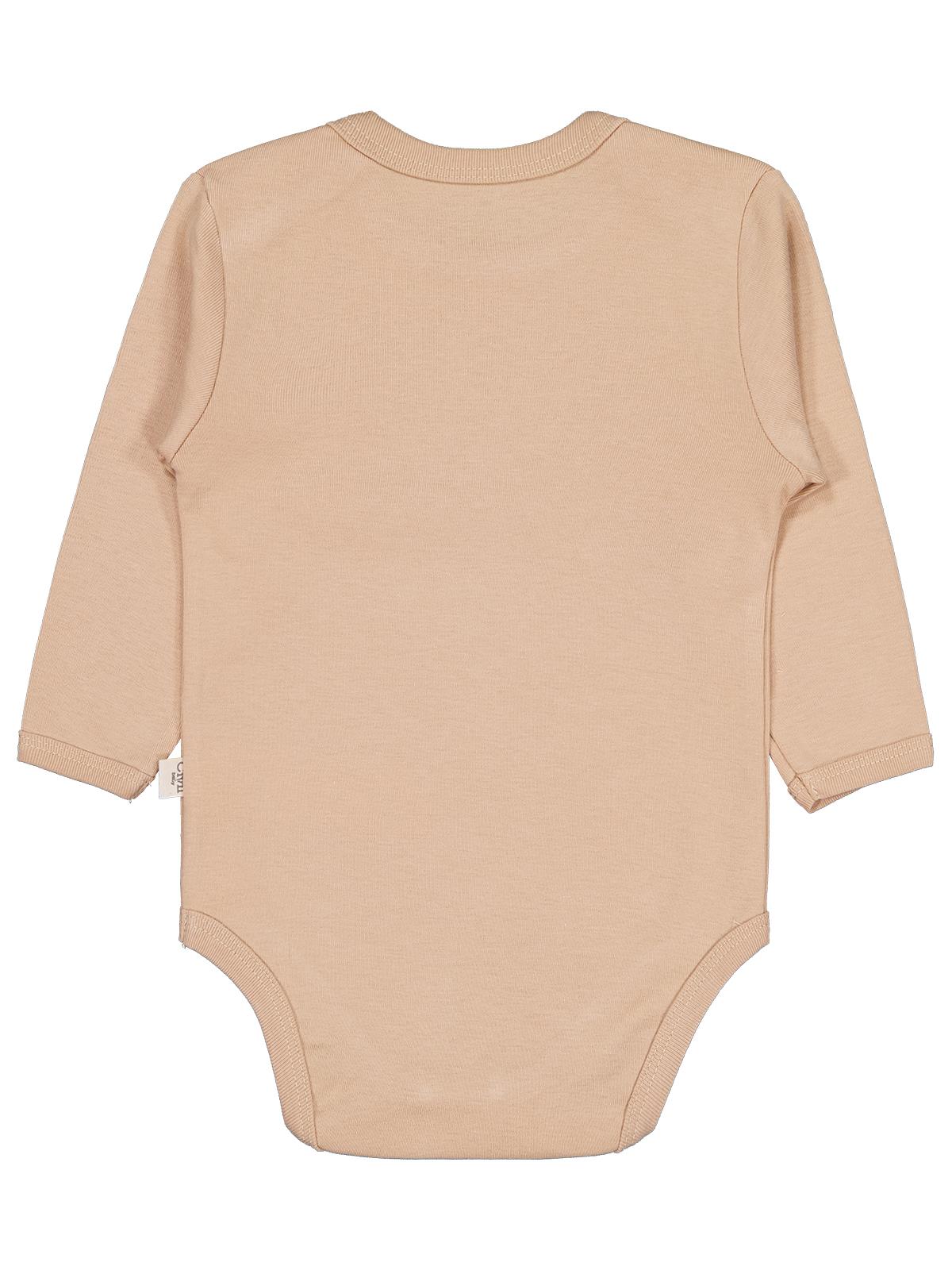 Civil Baby Düz Renkli Uzun Kol 12-36 Ay Çıtçıtlı Badi - Kahverengi