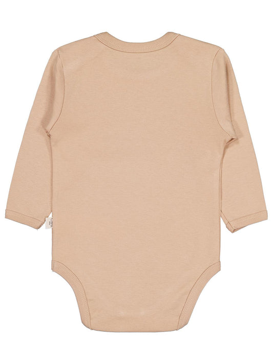 Civil Baby Düz Renkli Uzun Kol 12-36 Ay Çıtçıtlı Badi - Kahverengi