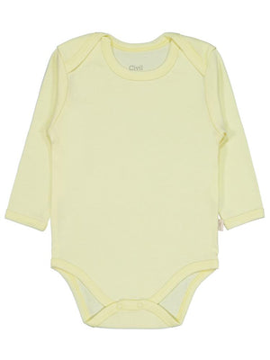 Civil Baby Düz Renkli Uzun Kol 12-36 Ay Çıtçıtlı Badi - Sarı