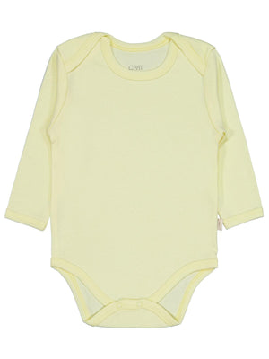 Civil Baby Düz Renkli Uzun Kol 12-36 Ay Çıtçıtlı Badi - Sarı