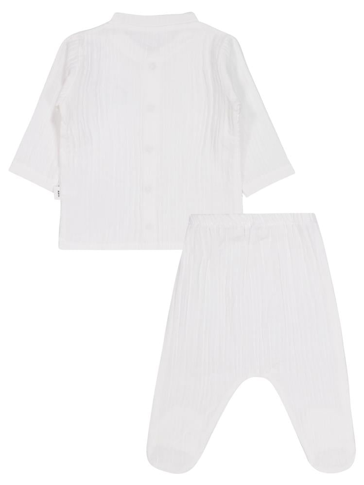 Civil Baby Ayıcık Baskılı 1-9 Ay Pijama Takımı - Ekru