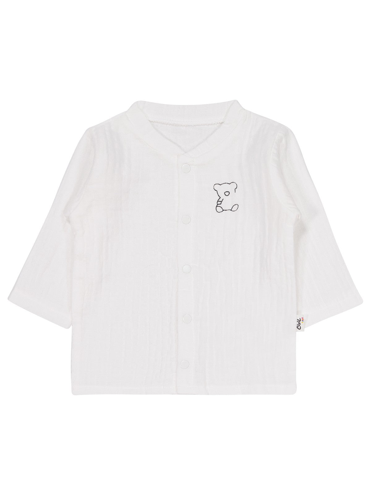 Civil Baby Ayıcık Baskılı 1-9 Ay Pijama Takımı - Ekru