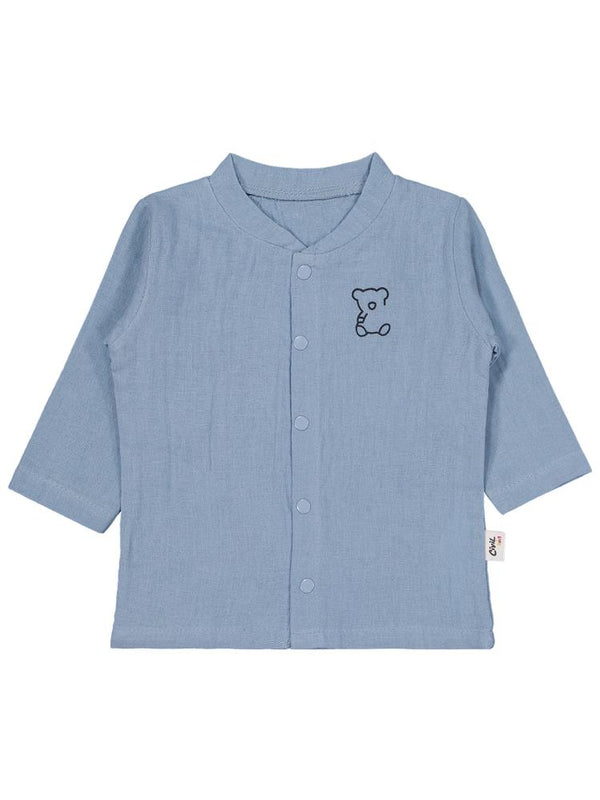 Civil Baby Ayıcık Baskılı 1-9 Ay Pijama Takımı - Mavi