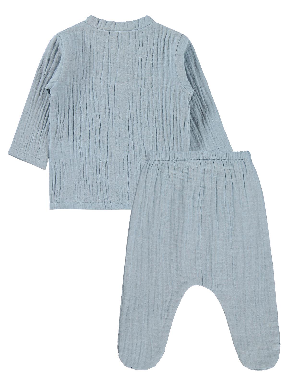 Civil Baby Ayıcık Baskılı 1-9 Ay Pijama Takımı - Mavi