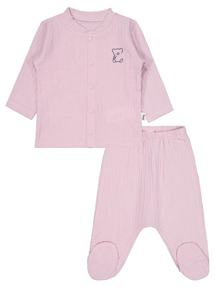 Civil Baby Ayıcık Baskılı 1-9 Ay Pijama Takımı - Pembe