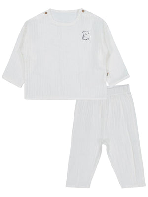 Civil Baby Ayıcık Baskılı 6-18 Ay Takımı - Ekru