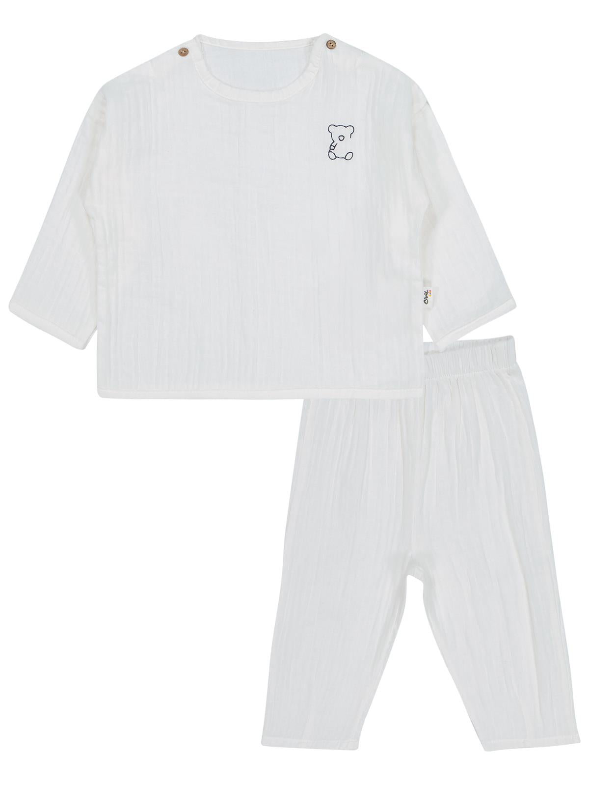 Civil Baby Ayıcık Baskılı 6-18 Ay Takımı - Ekru