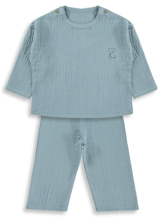Civil Baby Ayıcık Baskılı 6-18 Ay Takımı - Mavi