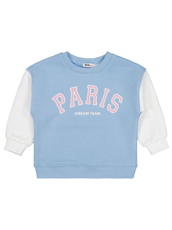 Civil Girls Paris Baskılı 2-5 Yaş Sweatshirt - Mavi