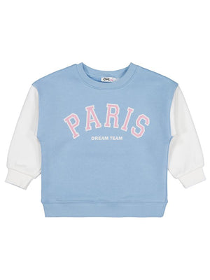 Civil Girls Paris Baskılı 2-5 Yaş Sweatshirt - Mavi