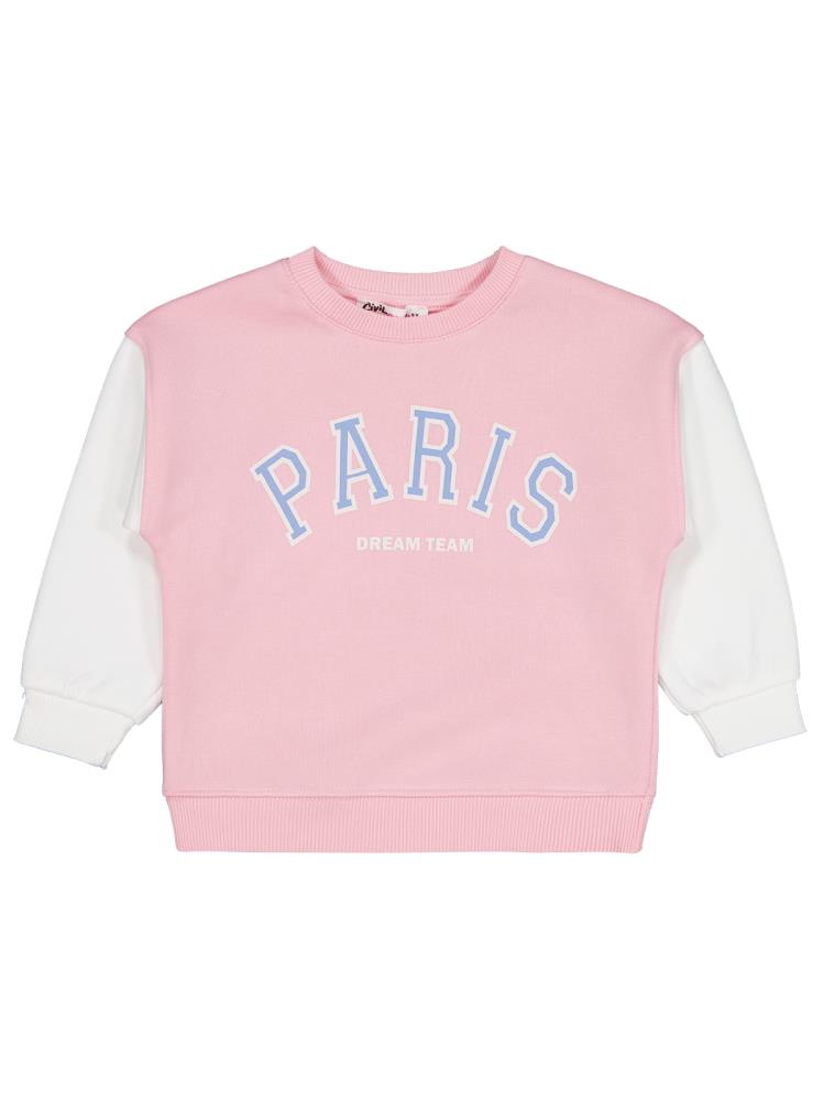 Civil Girls Paris Baskılı 2-5 Yaş Sweatshirt - Pembe