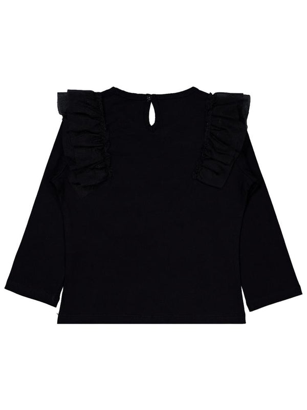 Civil Girls Tül Fırfırlı 6-9 Yaş Sweatshirt - Siyah