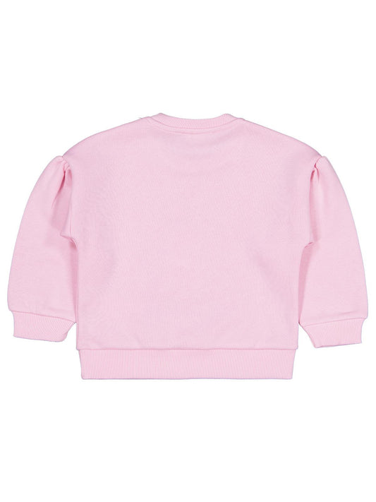 Civil Kız Çocuk Tavşan Nakışlı Sweatshirt | 3 İp Uzun Kol | Okul Kreş ve Günlük Kullanım - Pudra