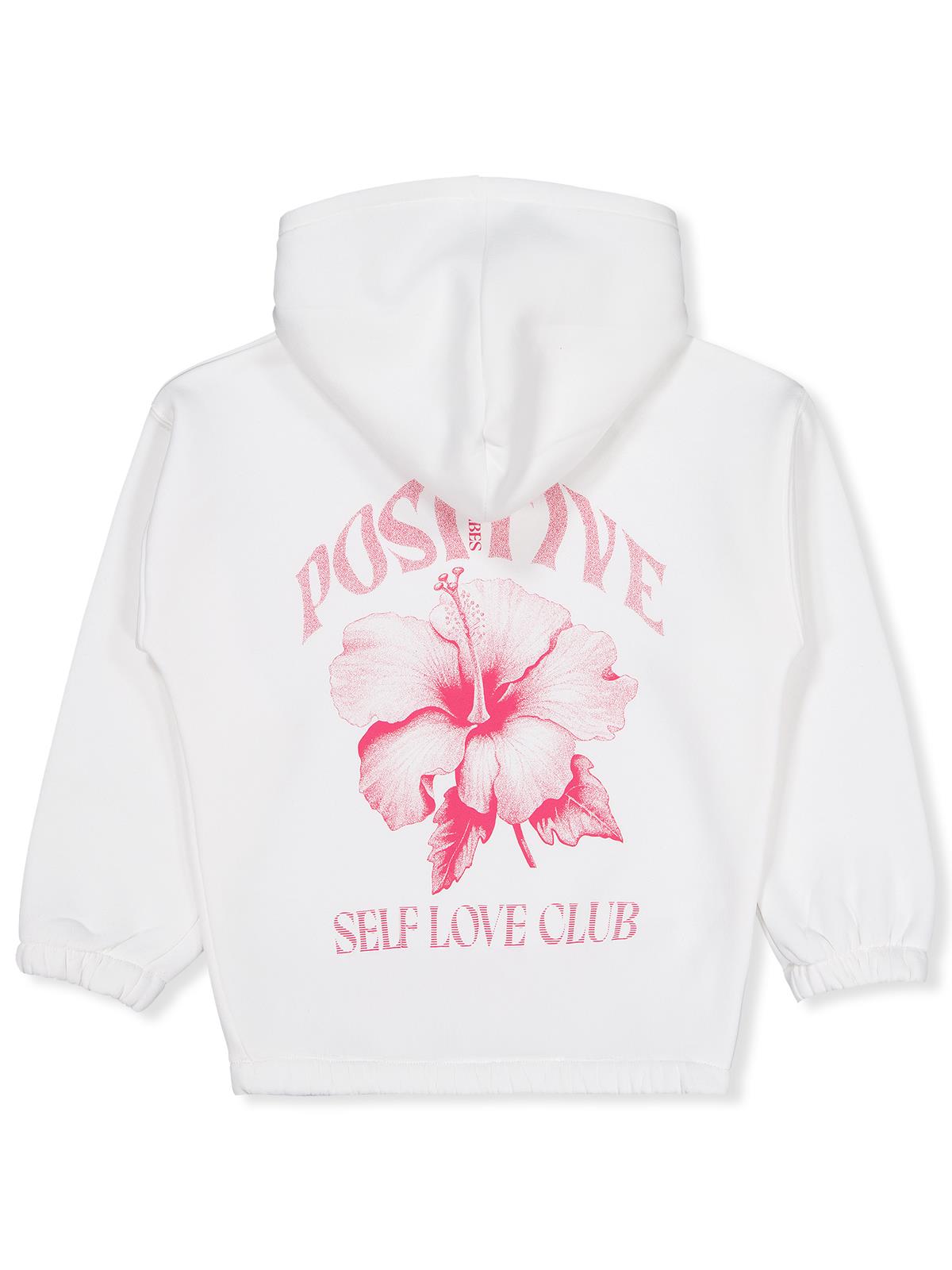 Civil Girls Çiçek Baskılı 6-9 Yaş Sweatshirt - Ekru