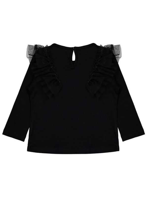 Civil Girls Tül Fırfırlı 2-5 Yaş Sweatshirt - Siyah