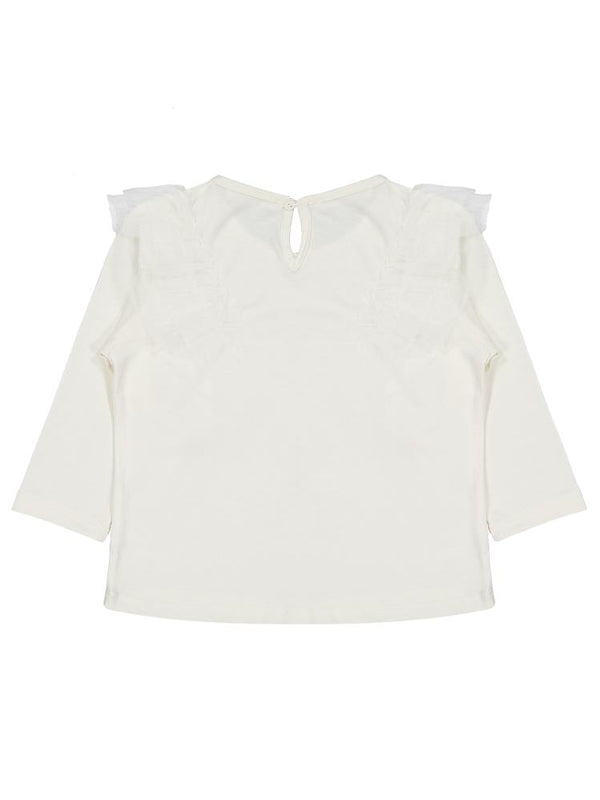Civil Girls Tül Fırfırlı 2-5 Yaş Sweatshirt - Ekru