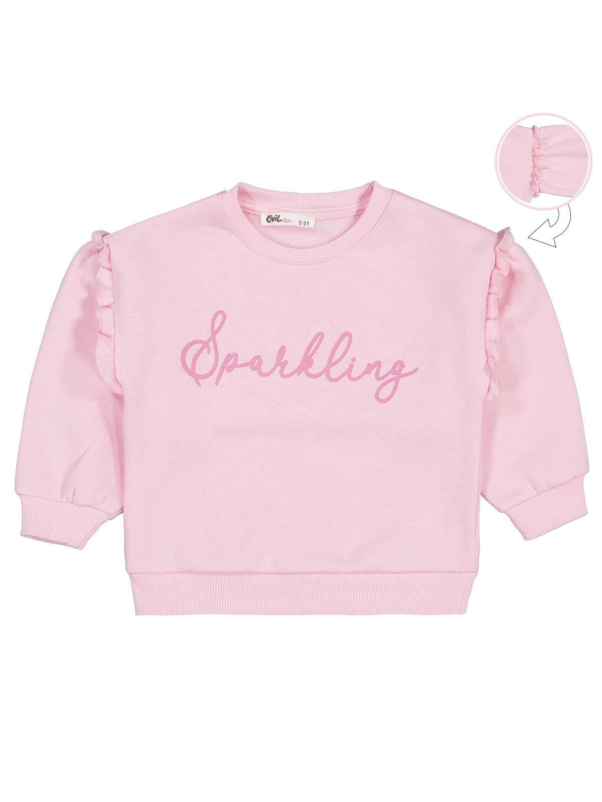 Civil Girls Sparkling Baskılı 2-5 Yaş Sweatshirt - Pudra