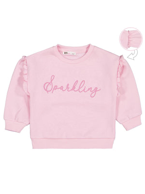 Civil Girls Sparkling Baskılı 2-5 Yaş Sweatshirt - Pudra