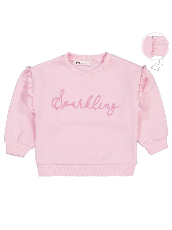 Civil Girls SPARKLING Baskılı 2-5 Yaş Sweatshirt - Pudra