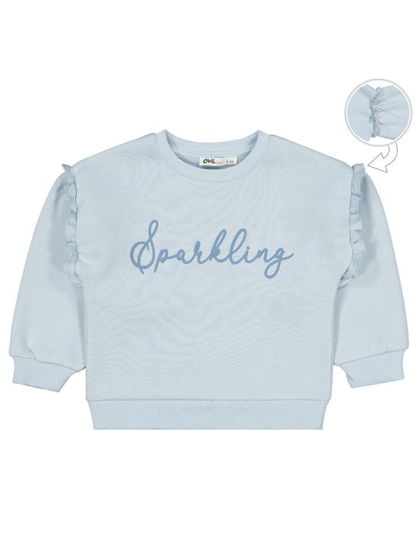 Civil Girls SPARKLING Baskılı 2-5 Yaş Sweatshirt - Mavi