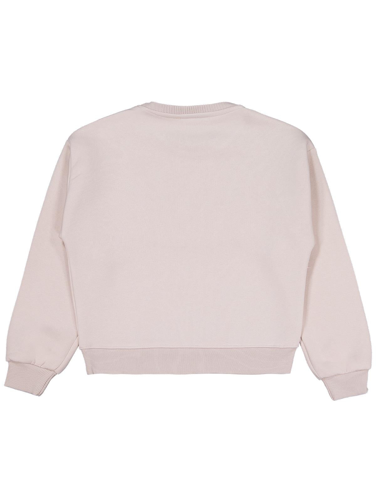 Civil Kız Çocuk Püsküllü Sweatshirt | 3 İp Uzun Kol Bisiklet Yaka | Okul Kreş ve Günlük Kullanım - Bej