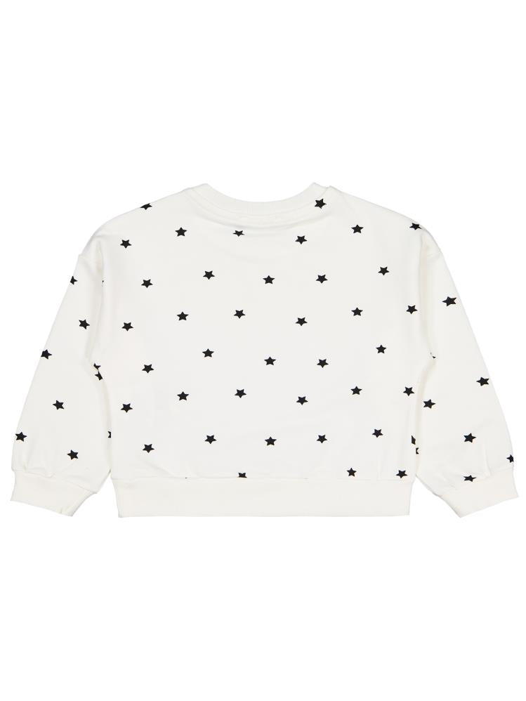 Civil Girls Yıldız Baskılı 2-5 Yaş Sweatshirt - Ekru