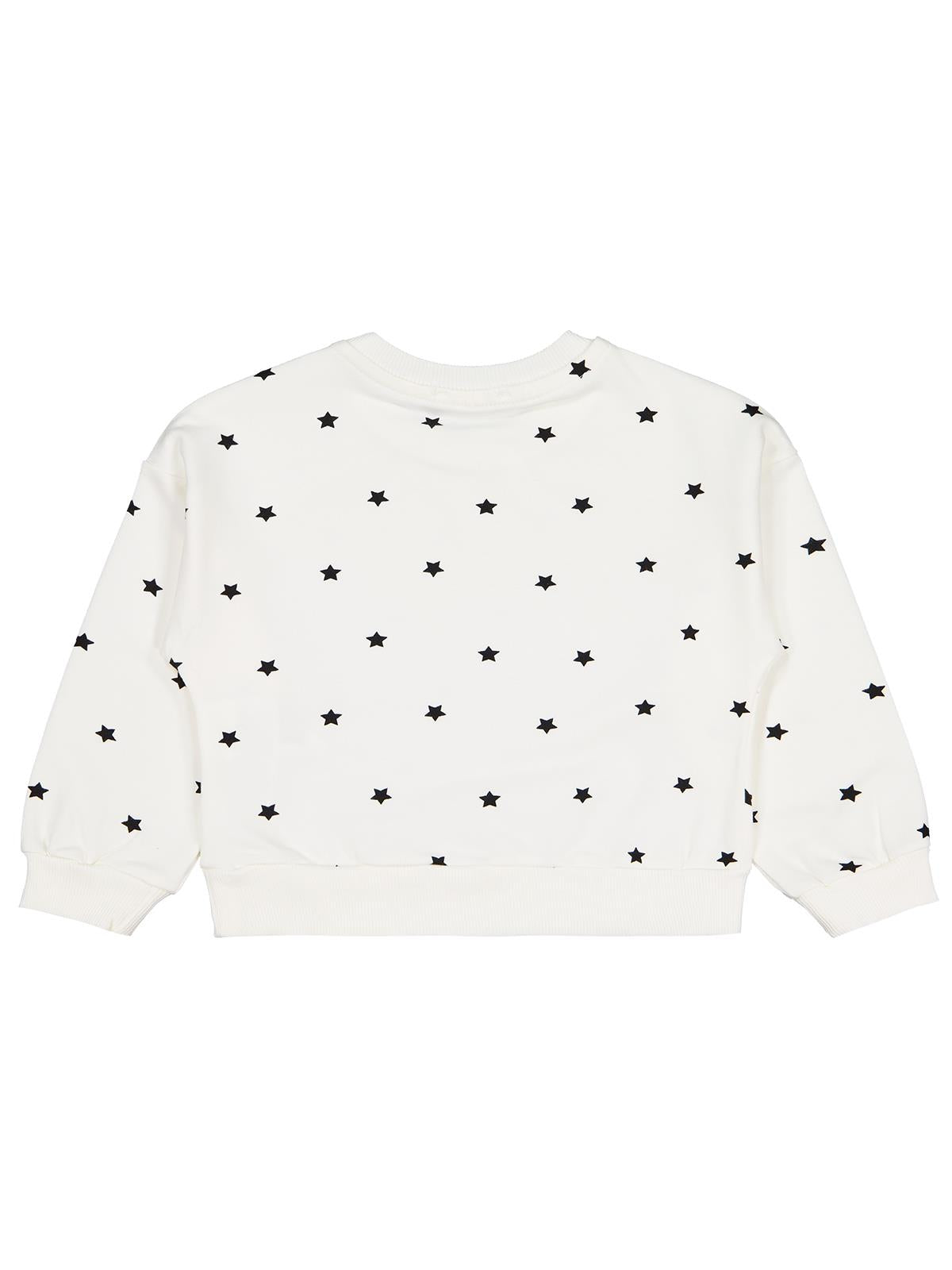 Civil Girls Yıldız Baskılı 2-5 Yaş Sweatshirt - Ekru