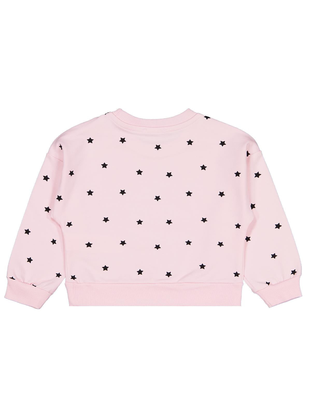 Civil Kız Çocuk Yıldız Baskılı Sweatshirt | 2 İp Uzun Kol | Okul Kreş ve Günlük Kullanım - Pudra