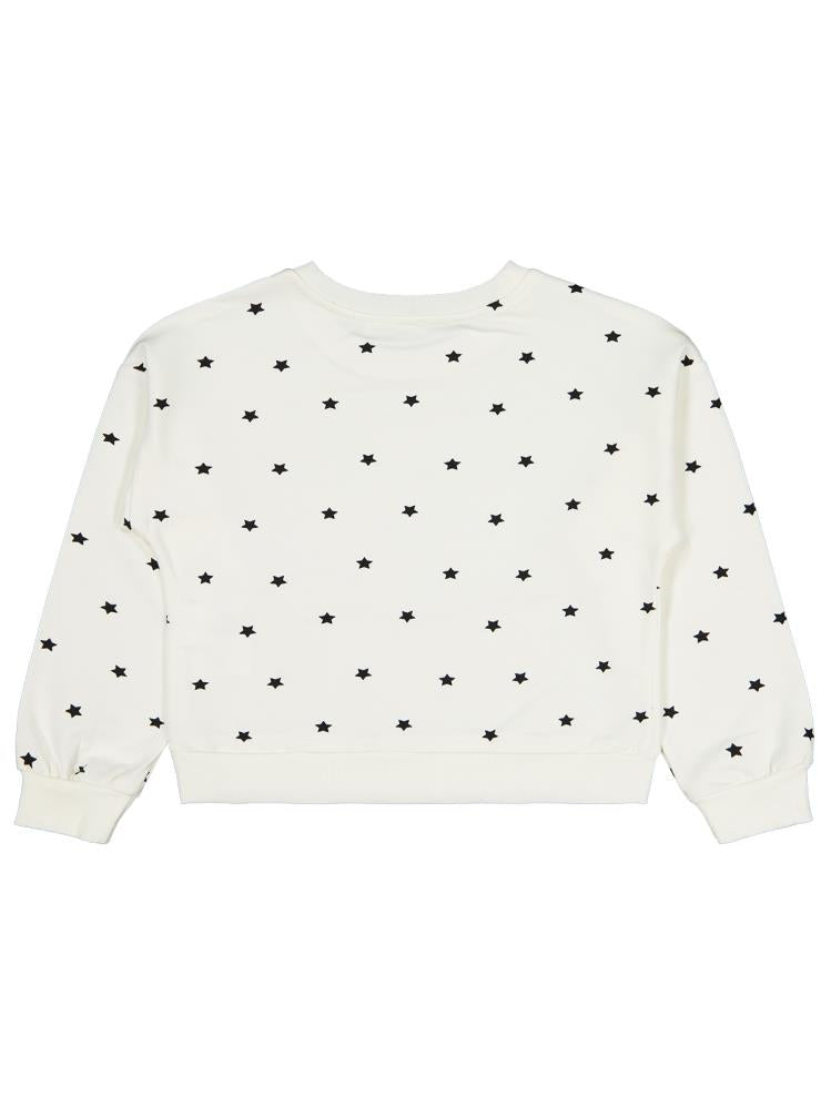 Civil Girls Yıldız Baskılı 6-9 Yaş Sweatshirt - Ekru