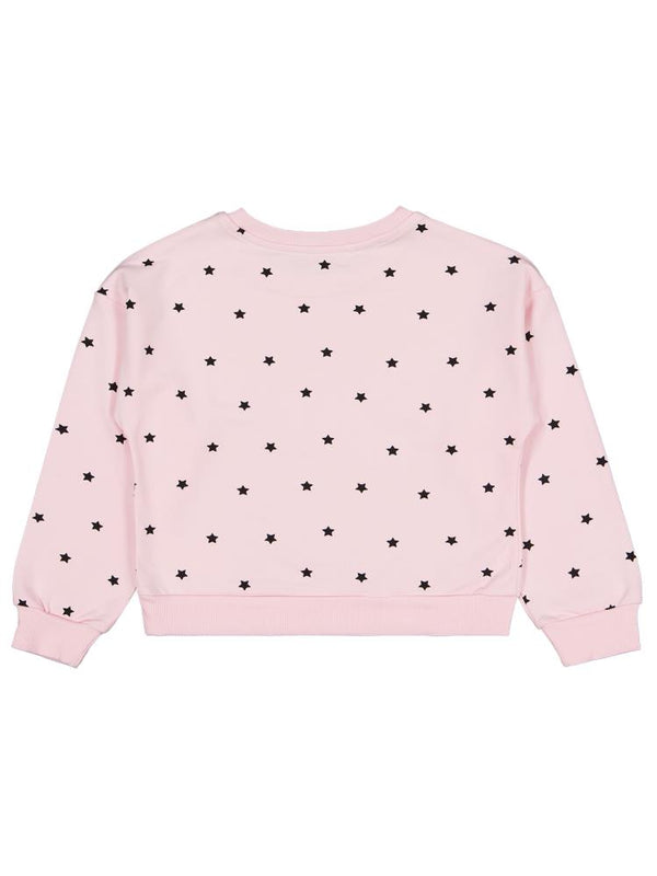 Civil Girls Yıldız Baskılı 6-9 Yaş Sweatshirt - Pudra