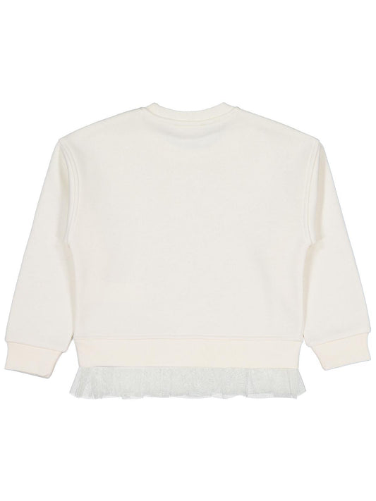 Civil Kız Çocuk Yıldız Baskılı Sweatshirt | 3 İp Uzun Kol | Okul Kreş ve Günlük Kullanım - Ekru