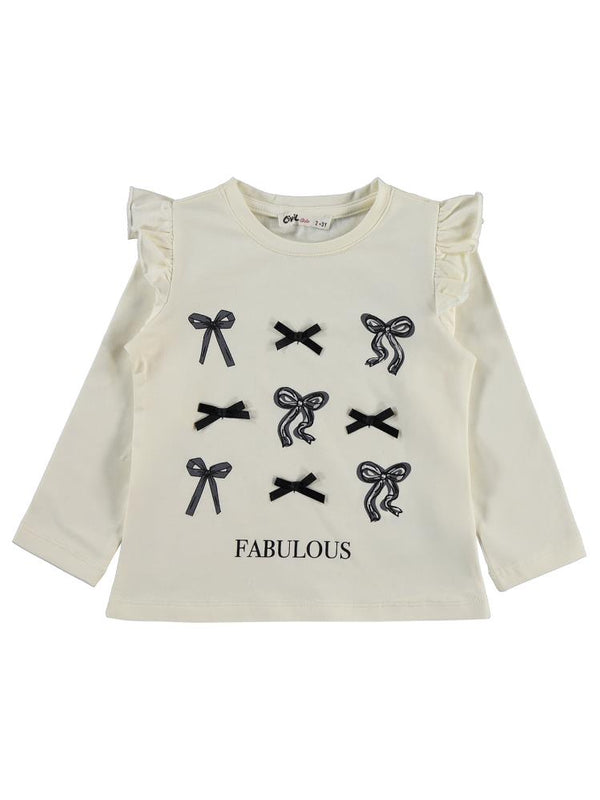 Civil Girls FABULOUS BASKILI 2-5 Yaş Sweatshirt - Ekru