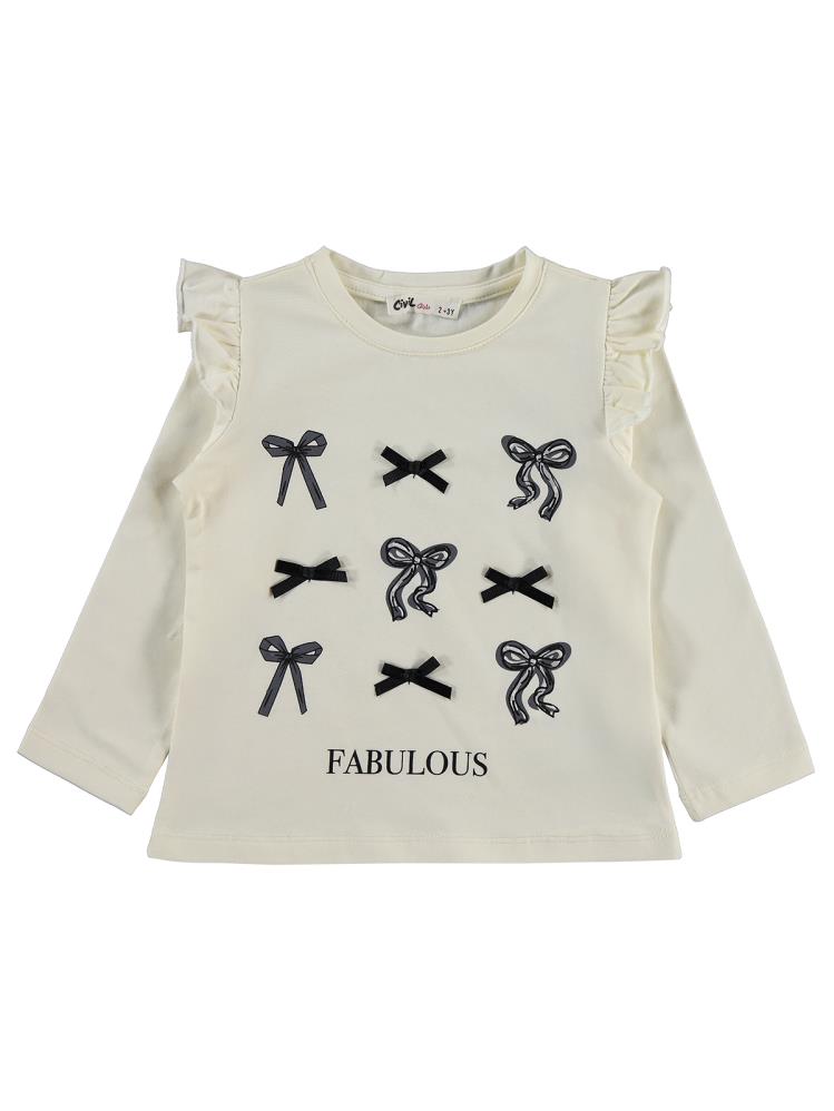 Civil Girls FABULOUS BASKILI 2-5 Yaş Sweatshirt - Ekru