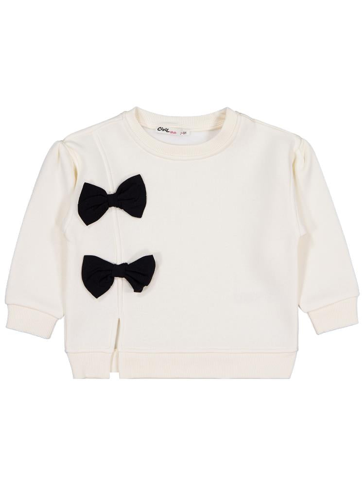 Civil Girls Fiyaonklu 2-5 Yaş Sweatshirt - Ekru