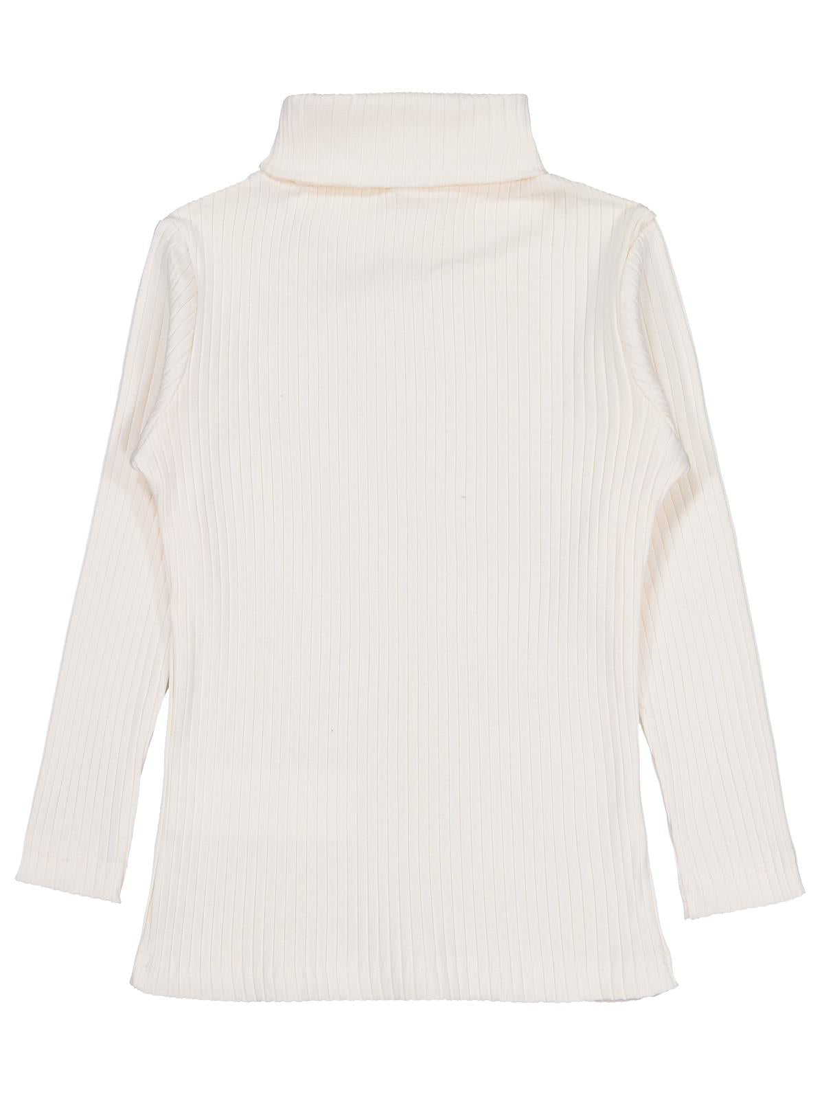 Civil Kız Çocuk Boğazlı Sweatshirt | Kaşkorse Uzun Kol Balıkçı Yaka | Okul Kreş ve Günlük Kullanım - Ekru