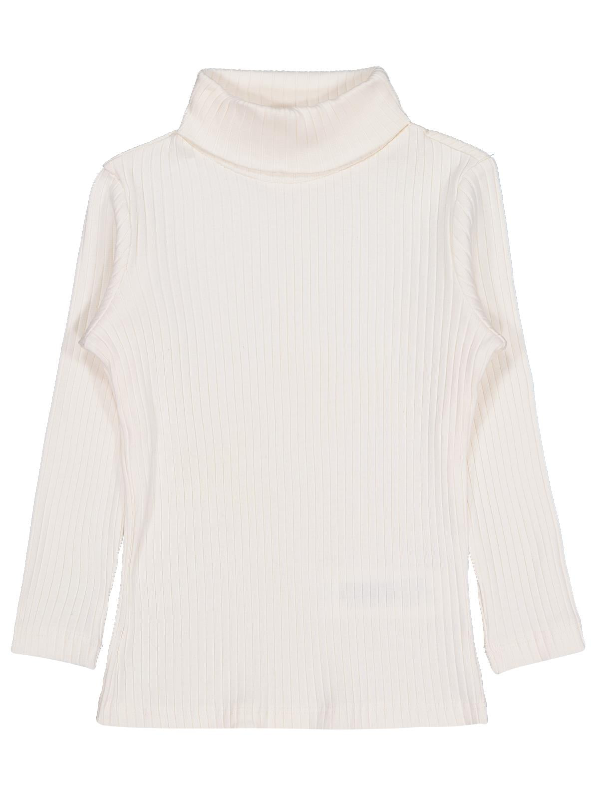 Civil Kız Çocuk Boğazlı Sweatshirt | Kaşkorse Uzun Kol Balıkçı Yaka | Okul Kreş ve Günlük Kullanım - Ekru