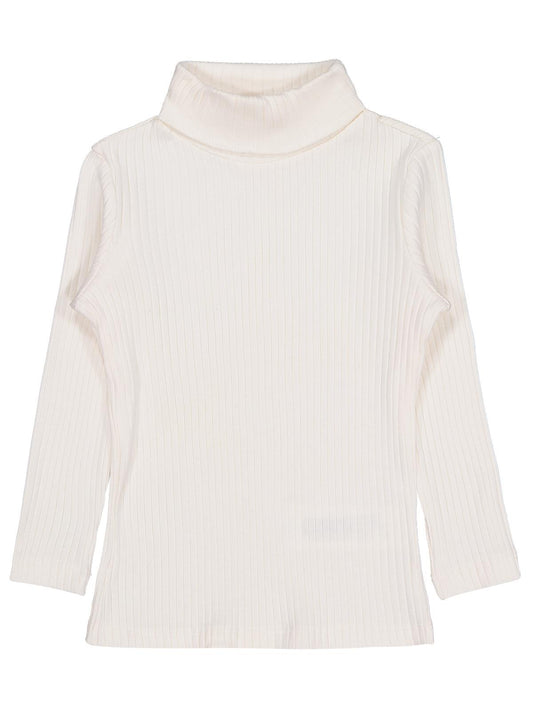 Civil Kız Çocuk Boğazlı Sweatshirt | Kaşkorse Uzun Kol Balıkçı Yaka | Okul Kreş ve Günlük Kullanım - Ekru