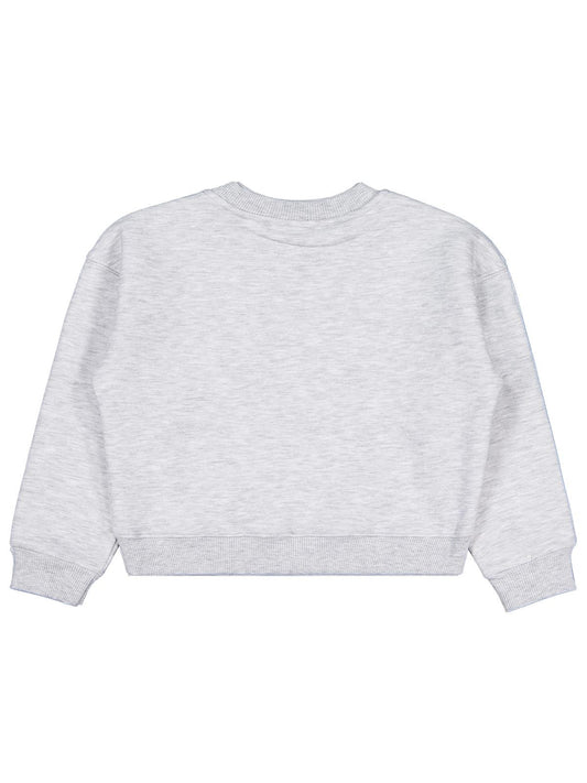 Civil Kız Çocuk Los Angeles Baskılı Sweatshirt | 3 İp Uzun Kol | Okul Kreş ve Günlük Kullanım - Gri