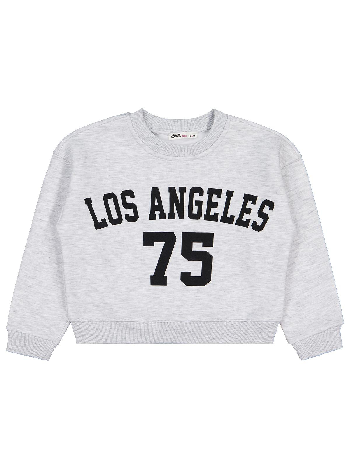 Civil Girls Los Angeles Baskılı 6-9 Yaş Sweatshirt - Gri