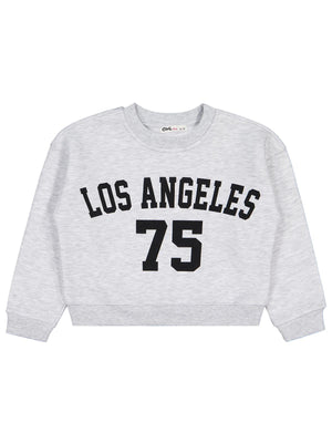 Civil Girls Los Angeles Baskılı 6-9 Yaş Sweatshirt - Gri