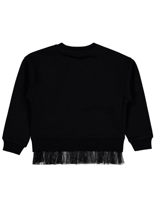 Civil Girls Yıldız Baskılı 10-13 Yaş Sweatshirt - Siyah